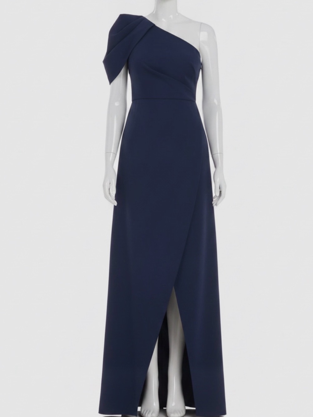 Kay Unger Midnight Navy One-Shoulder Evening Gown 12 14 Mother of the Bride